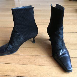Stuart Weitzman Leather &  Black Calf Boot